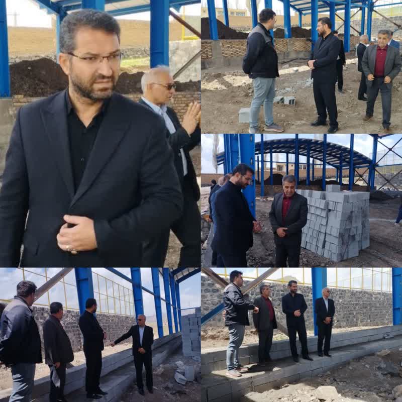 بازدید فرماندار چالدران از روند اجرائی سالن ورزشی چند منظوره شهر آواجیق