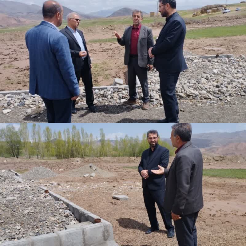 بازدید فرماندار چالدران از روند اجرائی چمن ورزشی مصنوعی روستای زاویه سفلی