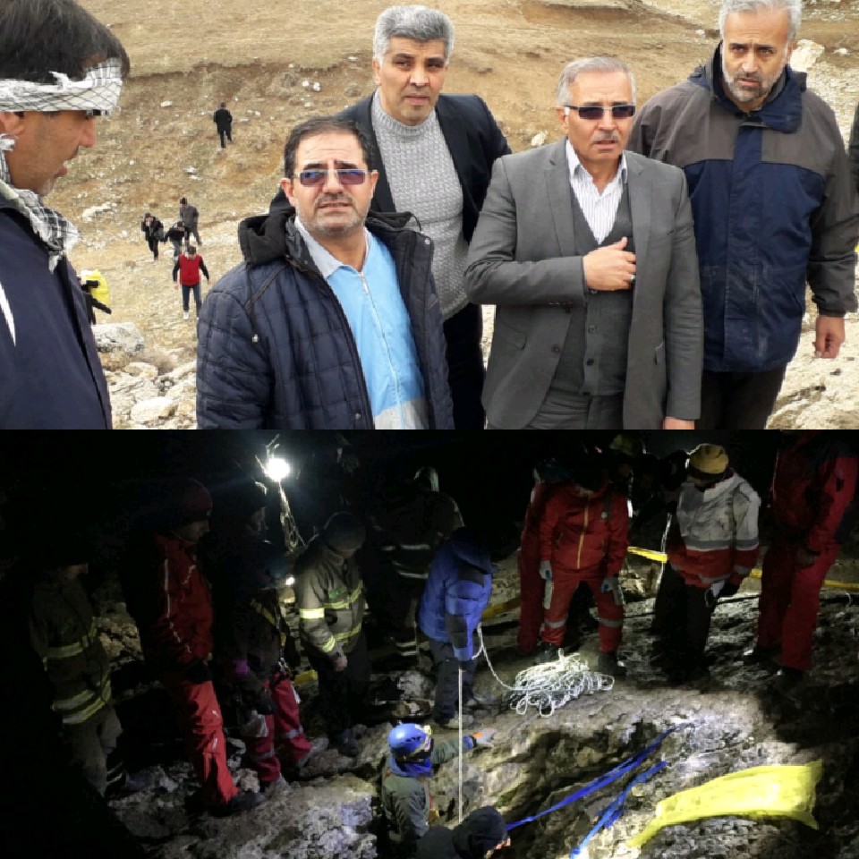 جسد بی جان فرد محبوس شده در غار بابا احمد چالدران با تلاشهای نیروهای امدادی خارج شد