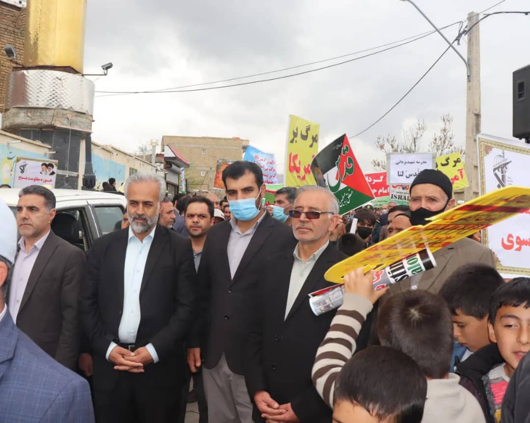 حضورمحمد رضا عبدالله نژاد فرماندار شهرستان چالدران در مراسم راهپیمایی روز جهانی قدس در چالدران