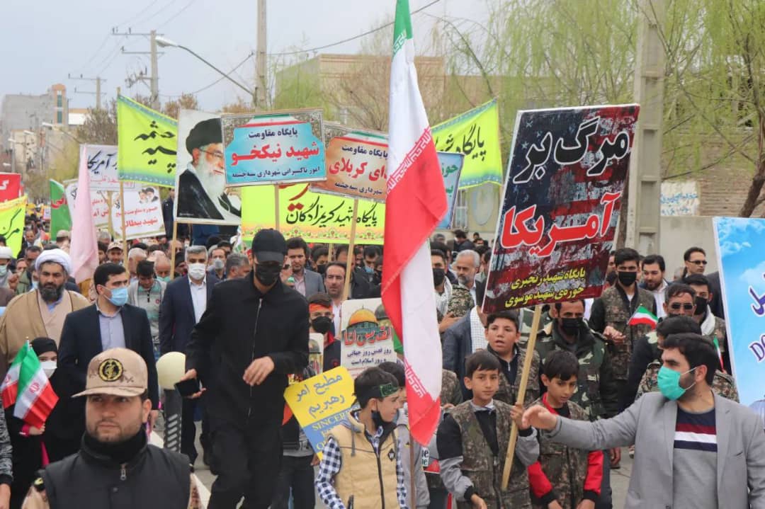 حضورمحمد رضا عبدالله نژاد فرماندار شهرستان چالدران در مراسم راهپیمایی روز جهانی قدس در چالدران