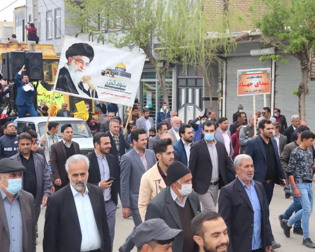 حضورمحمد رضا عبدالله نژاد فرماندار شهرستان چالدران در مراسم راهپیمایی روز جهانی قدس در چالدران
